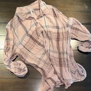 Mudd Pink Plaid Button-Down Shirt
